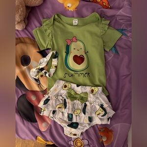 SHEIN Green Avocado Summer Outfit for Kids